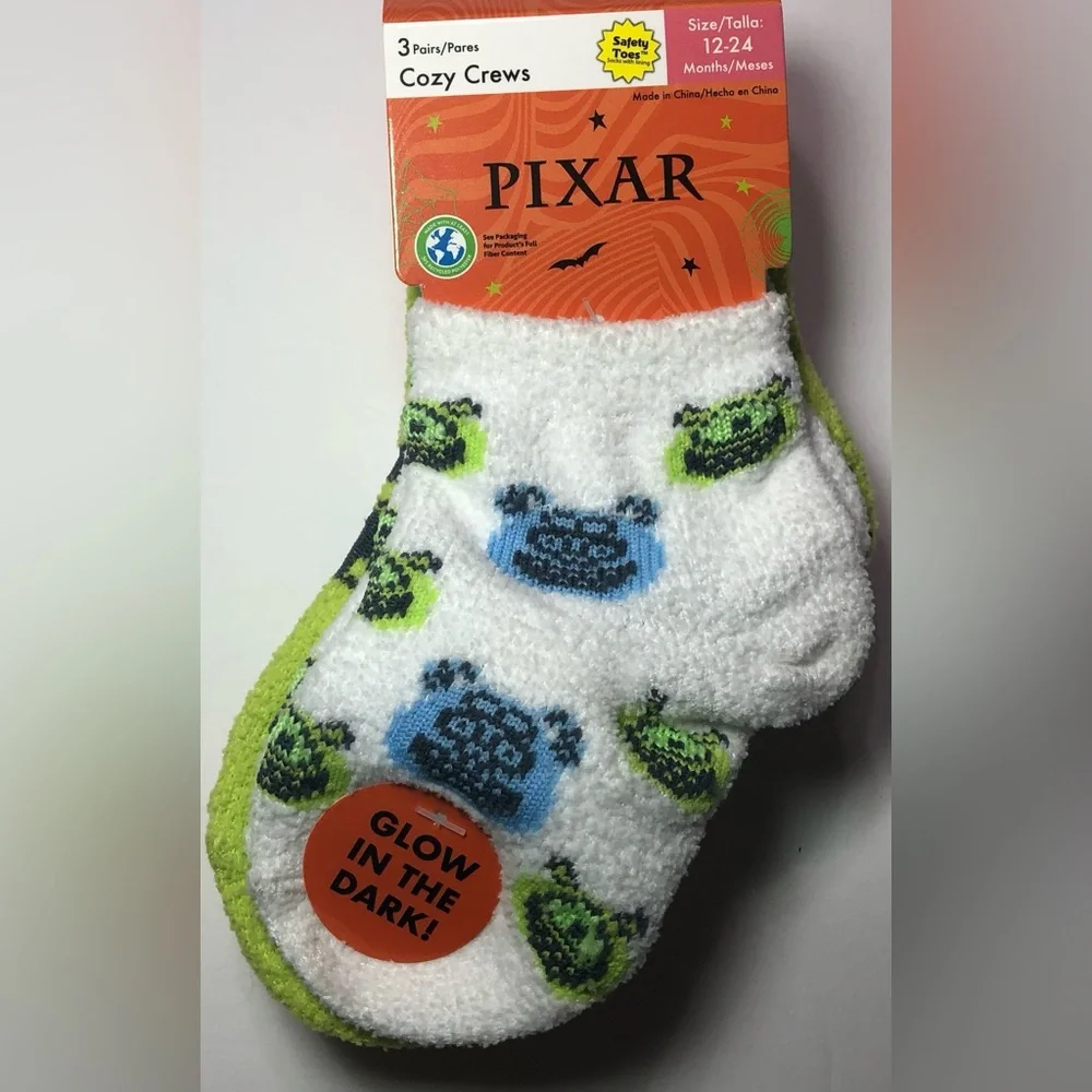Boys Halloween Socks Cozy Quarter Pixar Monsters Toddler GID 12-24M Girls